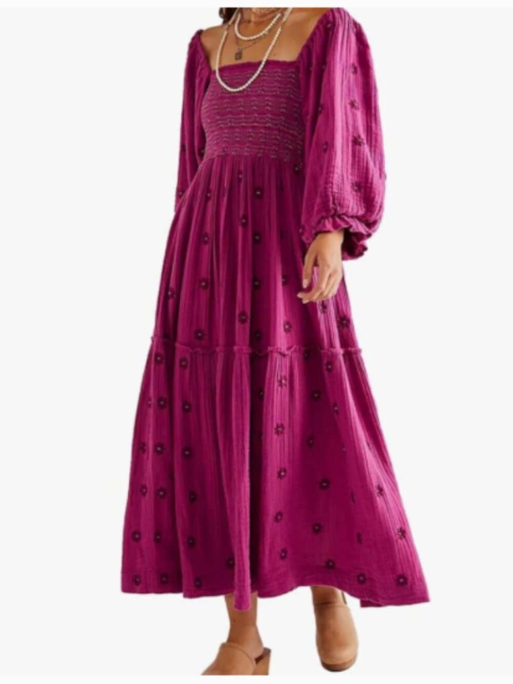 Free People Dahlia Embroidered Maxi Dress